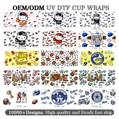Buy Hello Kitty Custom Logo UV DTF Transfer Cup Wrap Stickers For Glass Tumblers And Rugby Sports Balls online manufacture