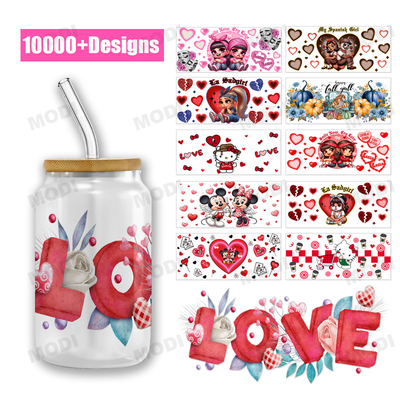 Buy Valentine'S Day 16oz Custom Printing Popular UV DTF Wraps UV DTF 3D Transfer Cup Wrap Waterproof Cartoon Sticker Label online manufacture