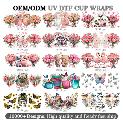 Buy 16oz 20oz  UV DTF Decals Stickers Wholesale Custom Logo Film Sheets UV DTF Cups Wraps Transfers For Mugs online manufacture