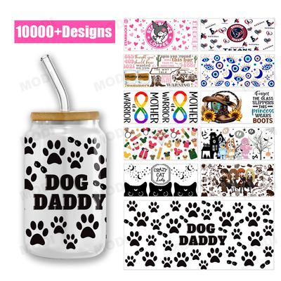 Buy 16oz Glass Cup DTF Cup Wraps Transfer Sticker UV DTF Cup Wrap Transfers Wholesale UVDTF Tumbler Wraps online manufacture