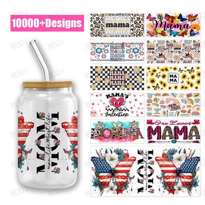 UV DTF Cup Wrap Transfers For Libbey Glass Tumbler With Custom Mama'S Day Designs
