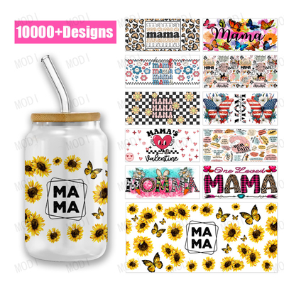 UV DTF Cup Wrap Transfers Custom Logo Libbey Glass Tumbler For Mama'S Day Celebrations