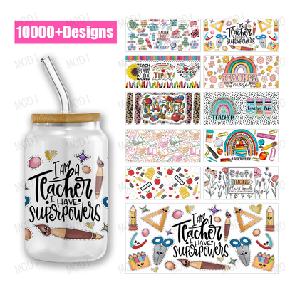 Imaiwill Custom MOQ High Quality Fashion Transfer Label Transparent Film UV DTF Glass Packaging Transfer Cartoon Sticker