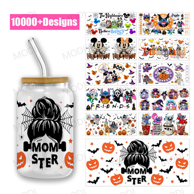 Customizable Halloween UV DTF Transfers For Glass Tumblers With Over 1000 Designs