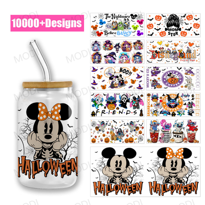 Mickey Design Halloween UV DTF Cup Wraps For Glass Tumblers Transfers