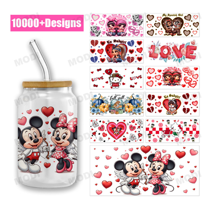 Custom Design 16oz UVDTF Tumbler Decals Sticker Valentine'S Day UV DTF Cup Wrap
