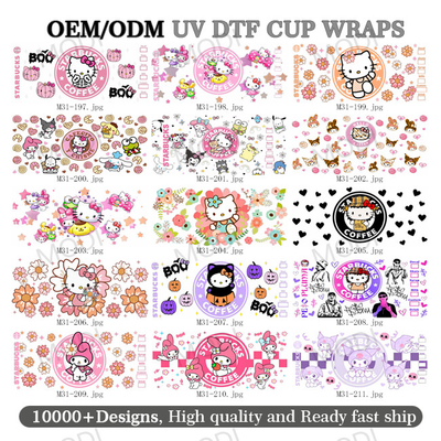 Custom High Quality Popular Christmas UV DTF Cup Wraps Ready To Ship Transfers 16oz Decals UV DTF Sticker For Cups