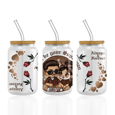 Valentine'S Day UV DTF Cup Wrap Transfers For Cups Wraps Libbey Glass Spanish Tumbler