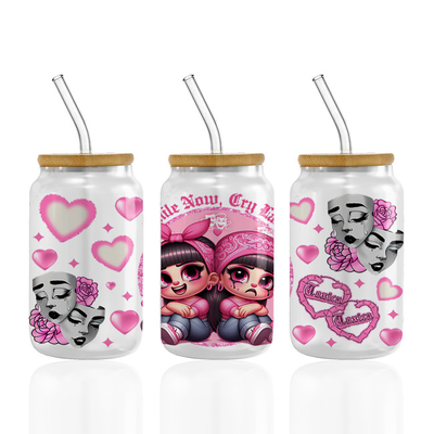 Valentine'S Day UV DTF Cup Wrap Transfers For Cups Wraps Custom Logo Spanish Tumbler