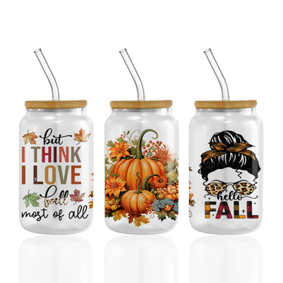 Valentine'S Day UV DTF Cup Wrap Transfers For Cups Wraps Custom Logo Libbey Glass